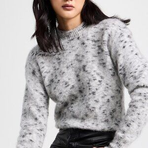 Isabel Marant Étoile Morena Fuzzy Mohair Wool Blend Sweater Gray Size 34 XS